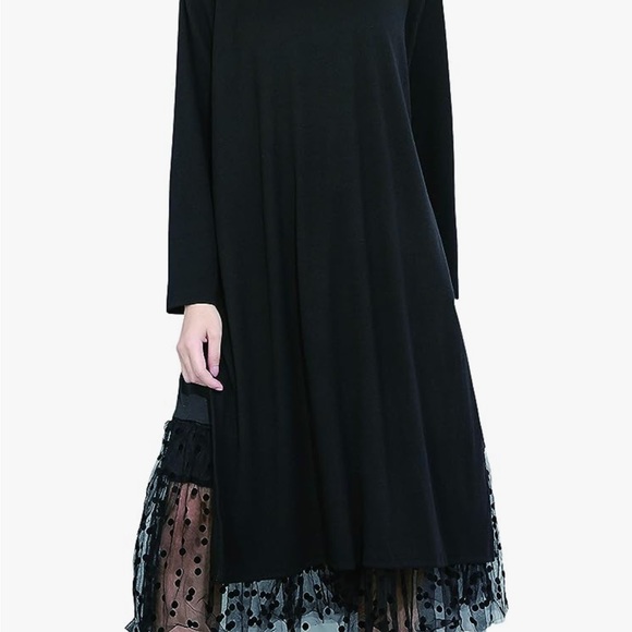 ELLAZHU BLACK WOMEN T-SHIRT DRESS. - Picture 5 of 7